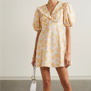 Rixo Kayla ruffles floral cotton mini dress